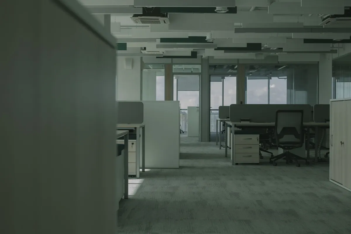 Empty open-plan office after a cleanout